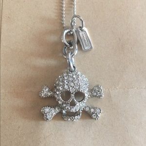 Coach skull crystal necklace